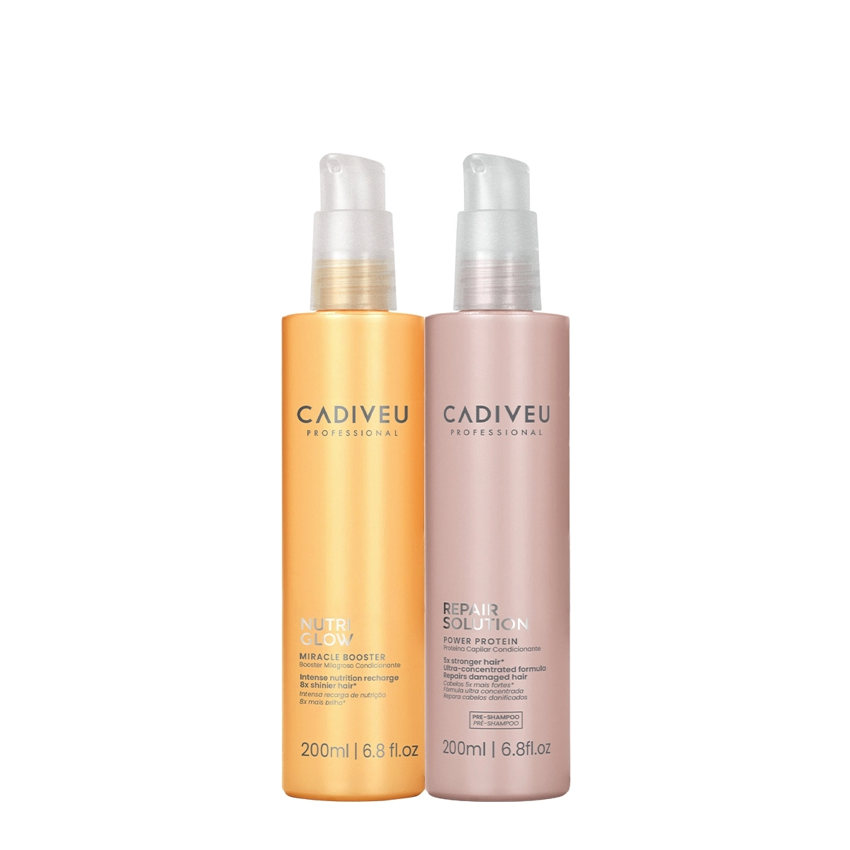 Kit Cadiveu Nutri Glow Repair Solution Booster Proteína (2 Produtos)