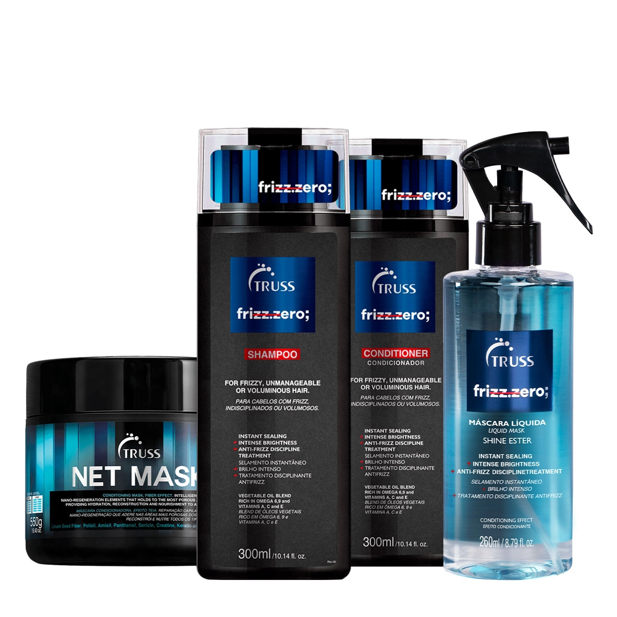 Kit Truss Frizz Zero Disciplinante Mask (4 Produtos)