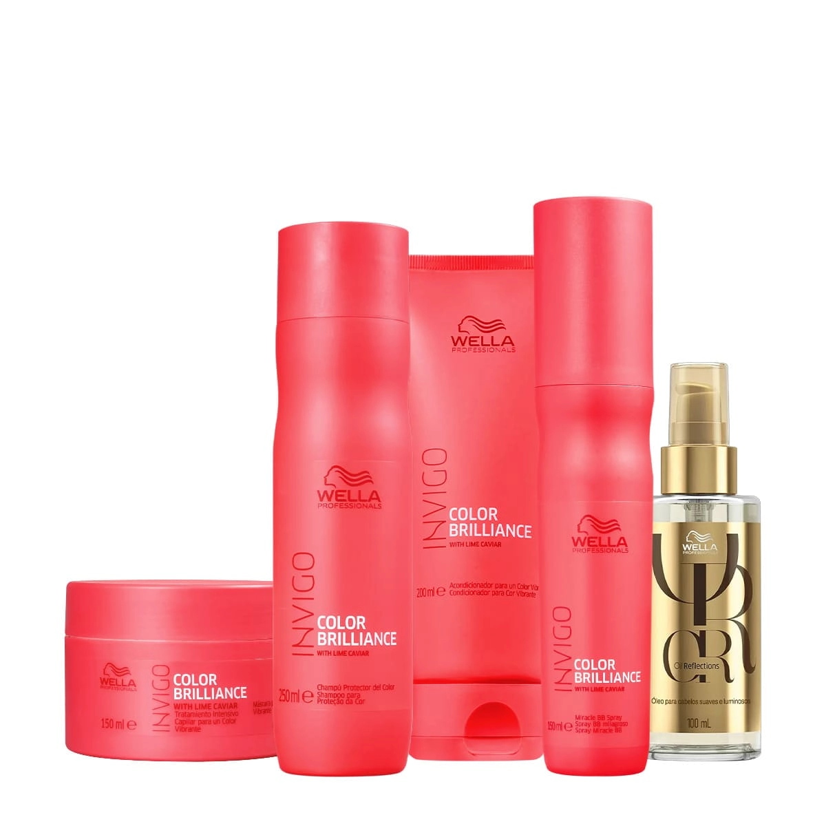Kit Wella Professionals Invigo Brilliance Reflections Hair Care Total Oil (5 Produtos)