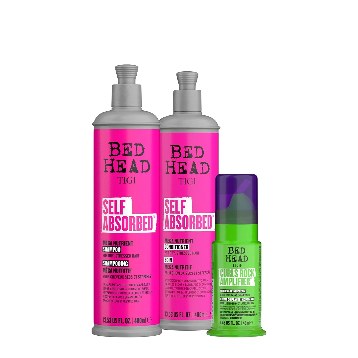 Produto Kit_Tigi_Bed_Head_Self_Absorbed_Shampoo_Condicionador_Curls_Rock_Leave-in_Evas_1