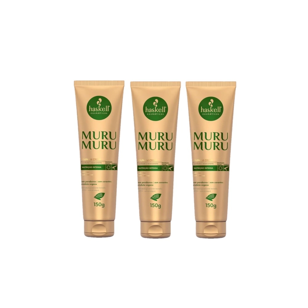 Produto Kit_Haskell_Murumuru_Polpa_em_Creme_Leave_in_150g_3_unidades_Evas_1