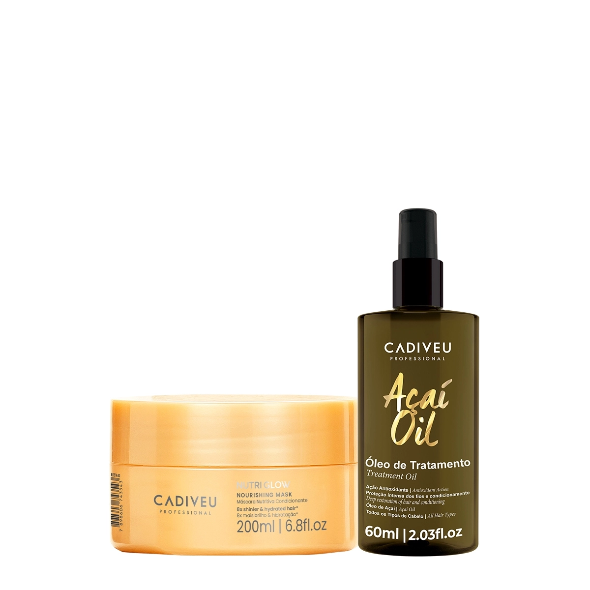 Kit Cadiveu Professional Nutri Glow Máscara E Açaí Oil 60 (2 Produtos)