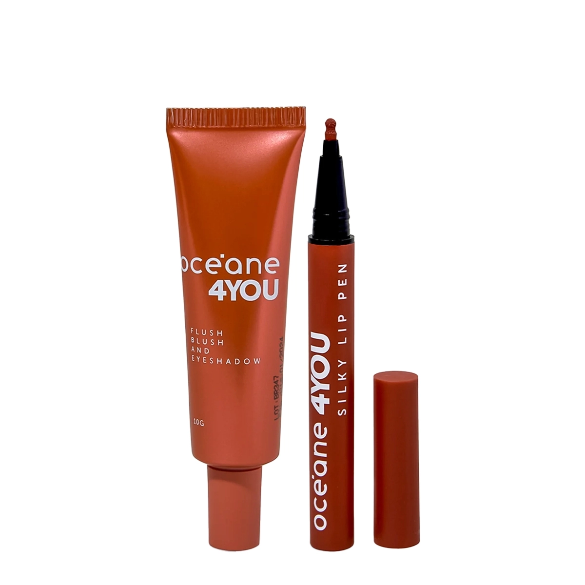 Kit Océane 4you Flush Bright Joy Blush Sombra E Pen Mauve Caneta Delineadora Labial (2 Produtos)