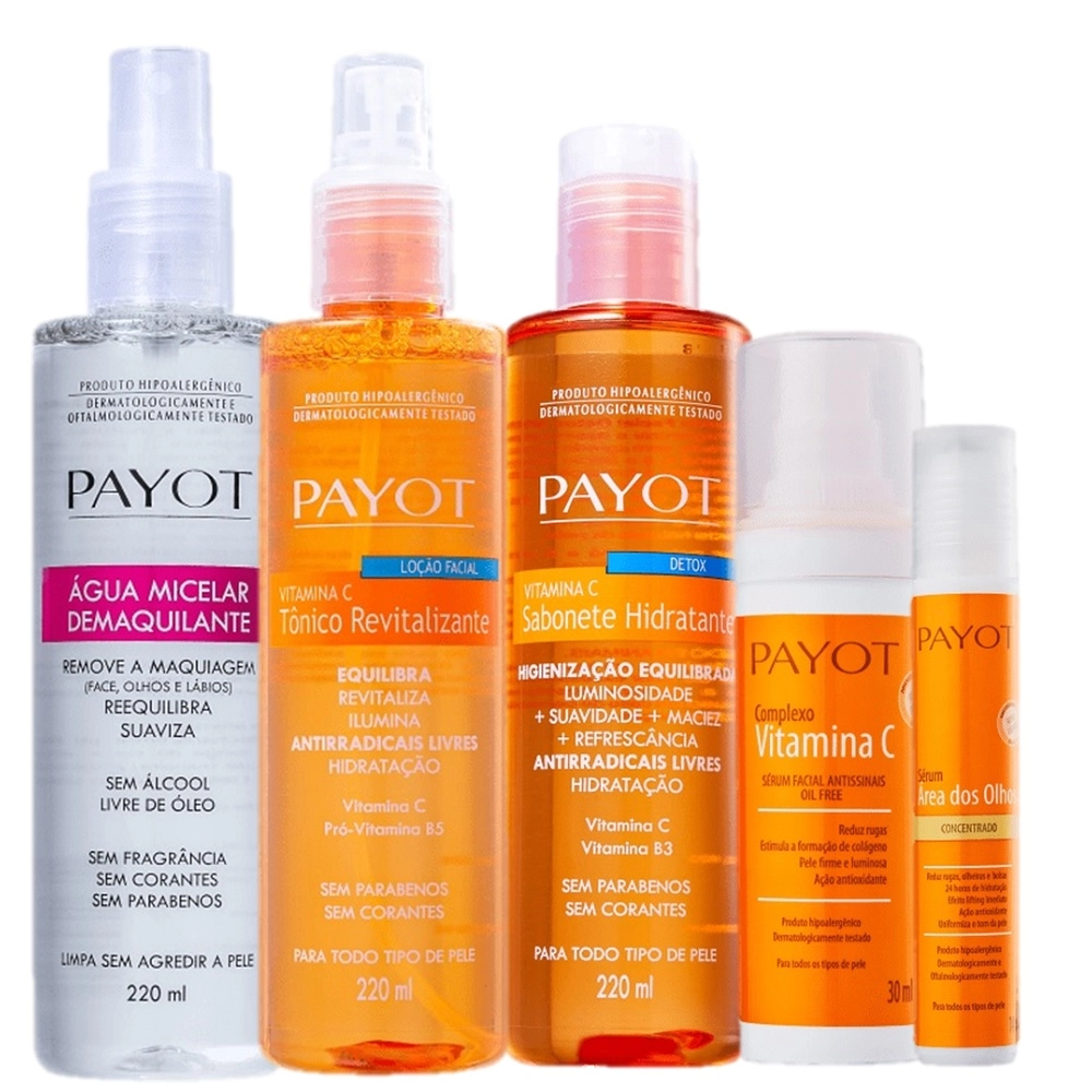 Produto Kit_Payot_Vitamina_C_Serum_Anti-Idade_Tonico_Sabonete_Liquido_Demaquilante_Evas_1