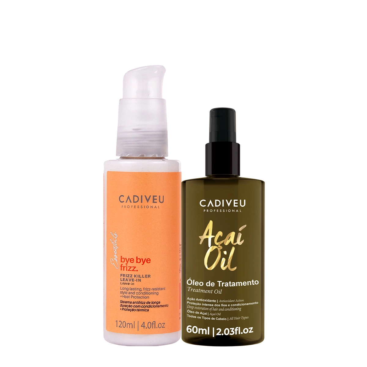 Kit Cadiveu Professional Açaí Oil 60 E Bye Bye Frizz Leave-in (2 Produtos)