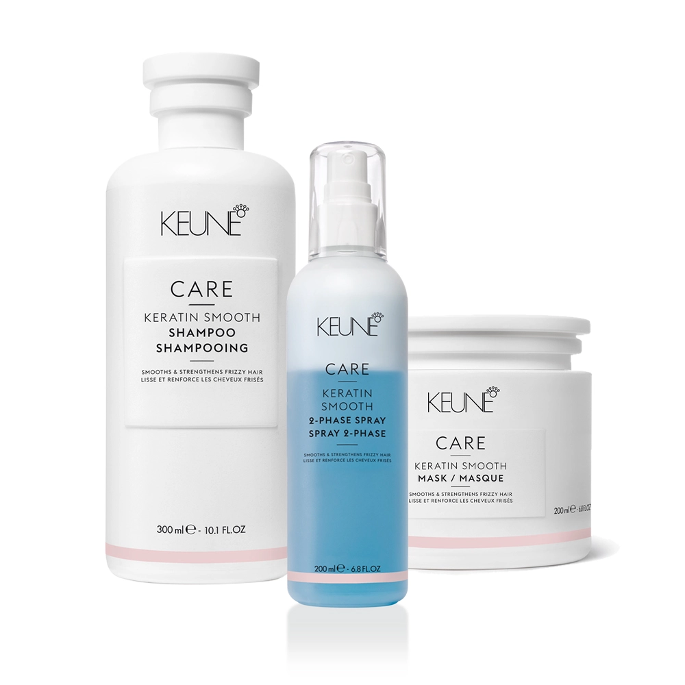 Kit Keune Care Keratin Smooth Shampoo Mask Phase (3 Produtos)