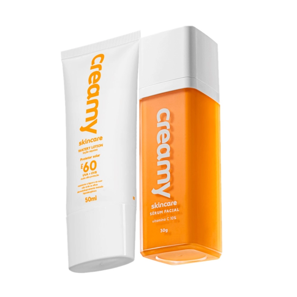 Kit Creamy Skincare Protetor Solar Facial FPS 60 Vitamina C (2 Produtos)