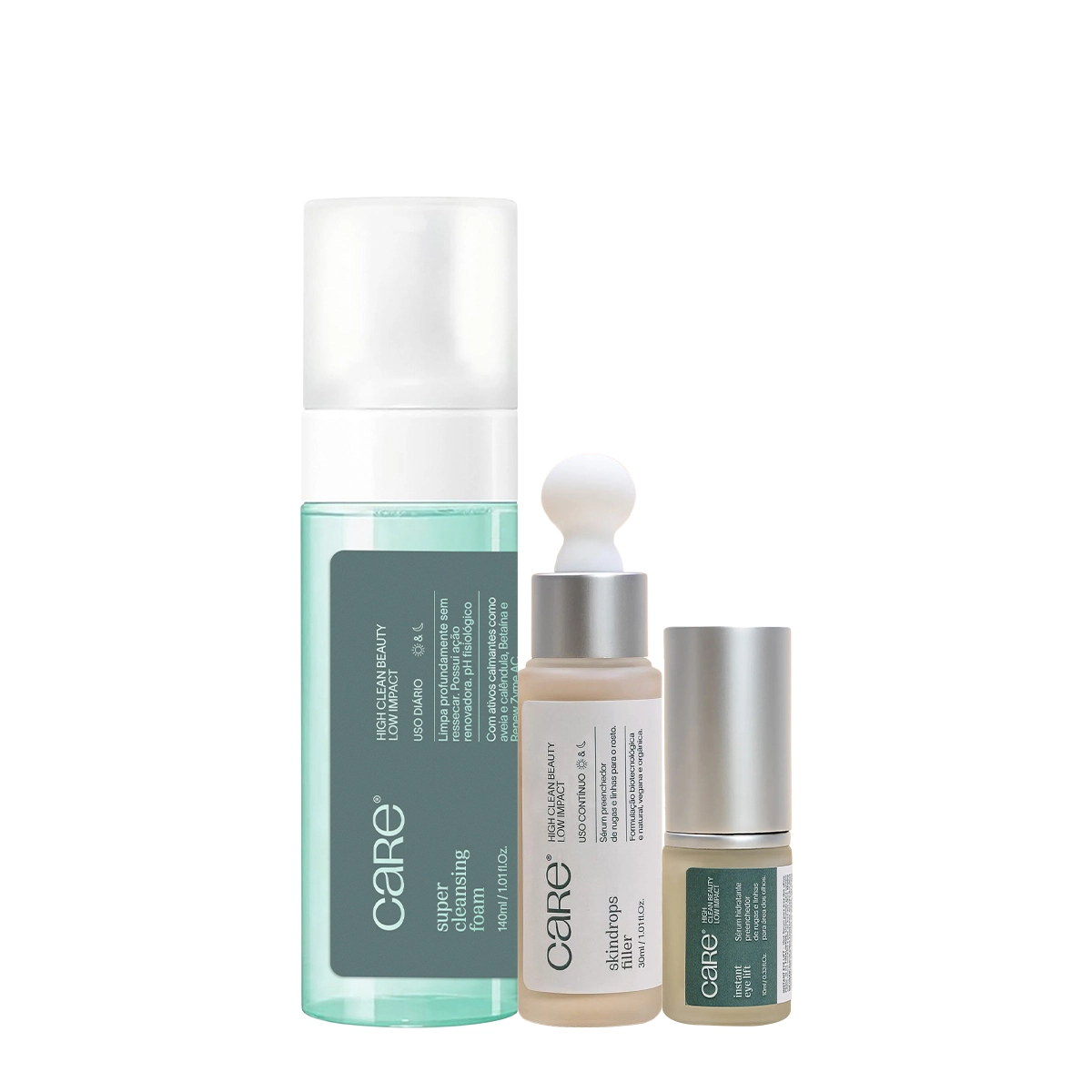 Produto Kit_Care_Natural_Beauty_Skindrops_Filler_Eye_Lift_Cleansing_Foam_Evas_1