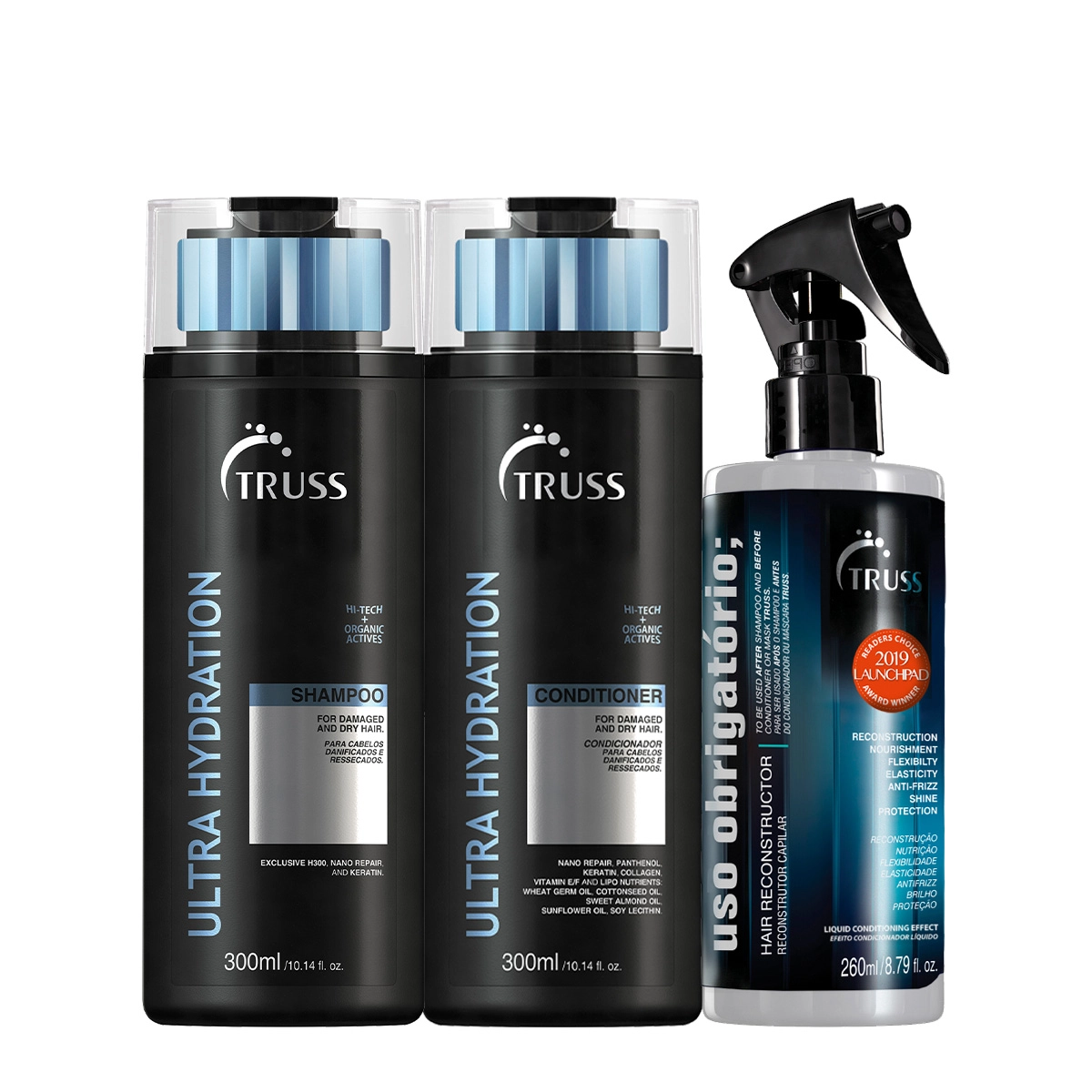 Kit Truss Ultra Hydration Anti Frizz Cabelos Ressecados (3 Produtos)