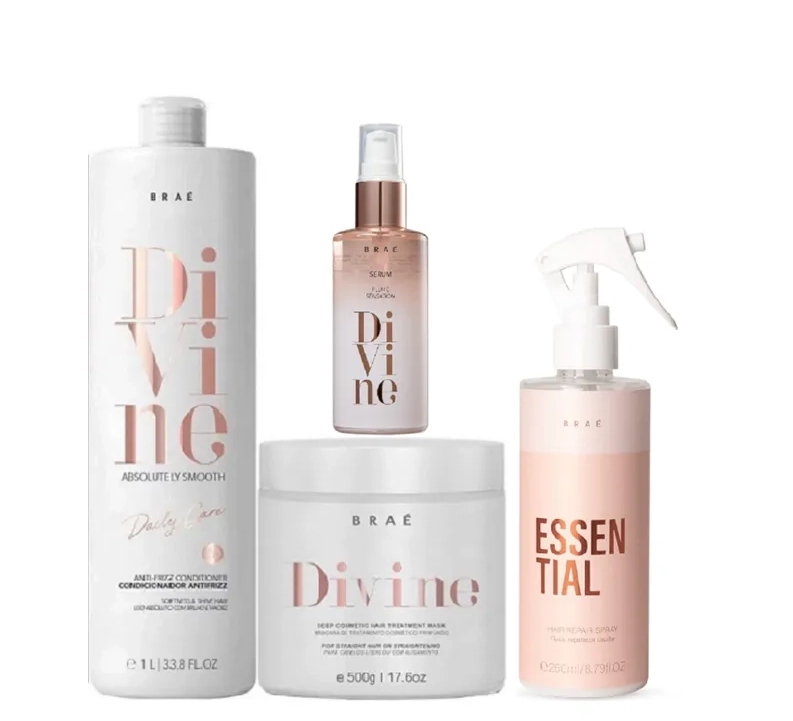 Braé Divine Condicionador 1L Mascara 500g Essential 260ml Plume 60ml
