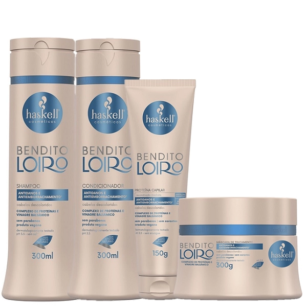 Haskell Bendito Loiro Duo 300ml Proteina Capilar 150g E Mascara 300g