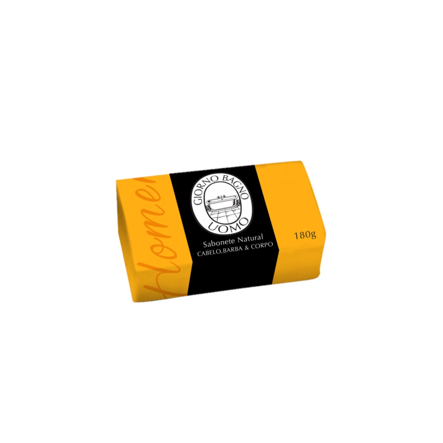 Giorno Uomo Amarelo - Sabonete Natural Cabelo, Barba E Corpo 180g