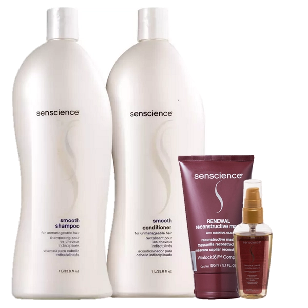 Senscience Smooth Duo 1L True Hue Color Oleo 55ml E Renewal Mask 150ml