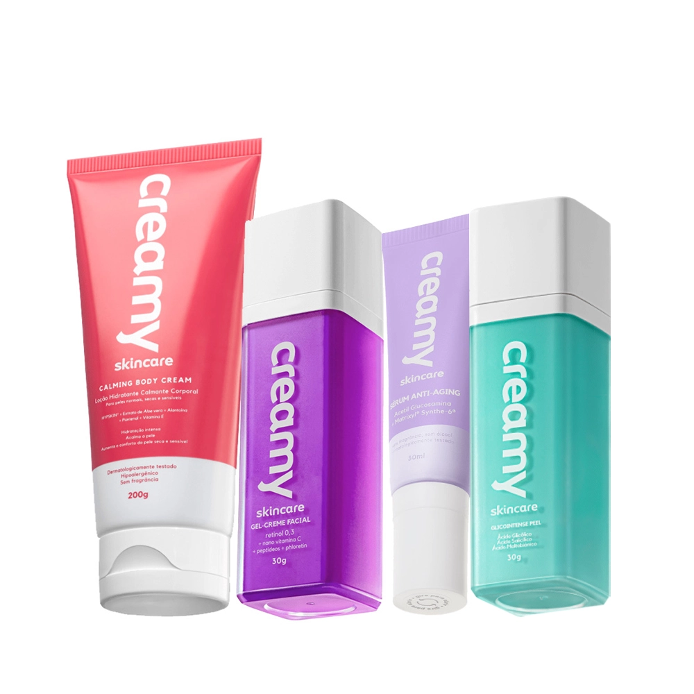 Produto Kit_Creamy_Gel_Creme_Retinol_Peel_e_Calming_Corporal_Evas_1