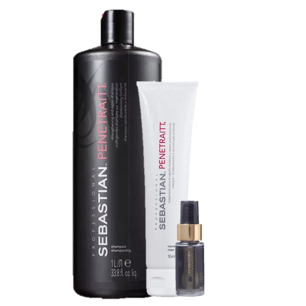 Kit Sebastian Professional Penetraitt Shampoo 1L Mascara 150ml E Dark Oil 30ml