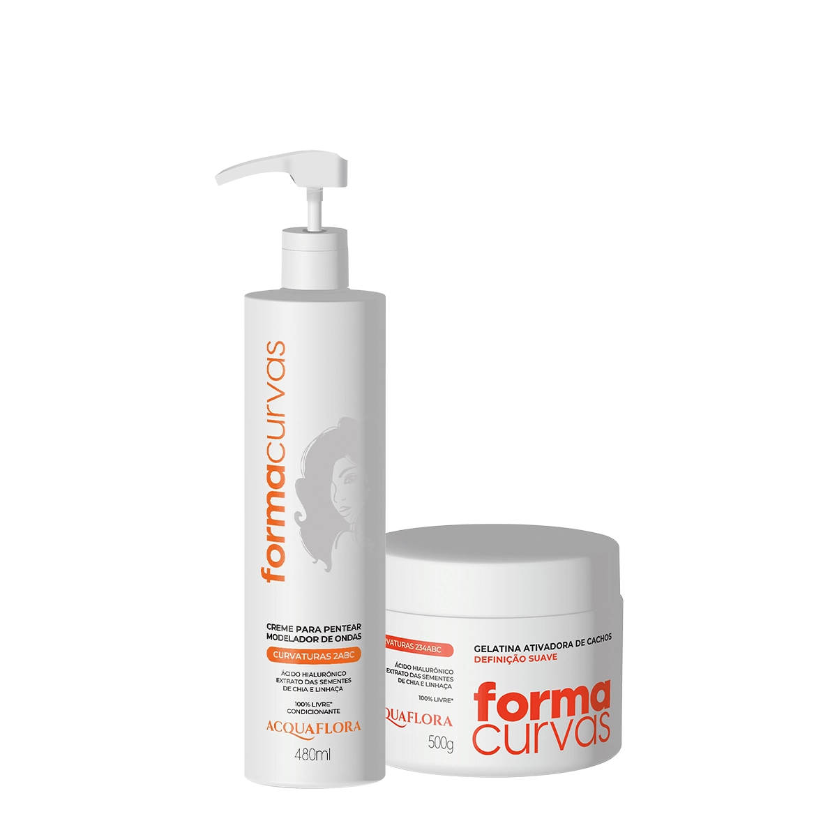Kit Acquaflora Forma Curvas Creme De Pentear Ondas E Gelatina Suave (2 Produtos)