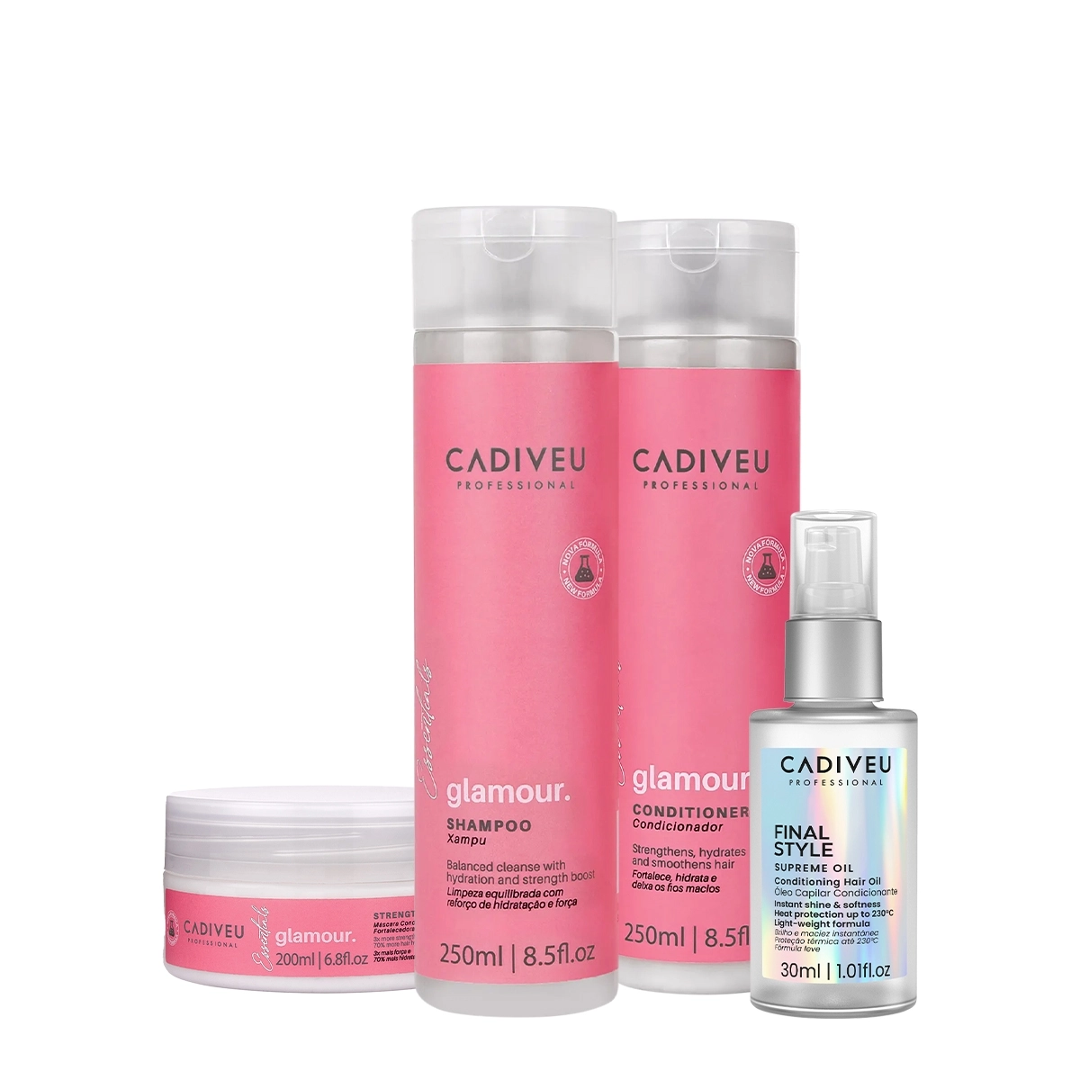 Kit Cadiveu Professional Glamour Home Care E Final Style Oil (4 Produtos)
