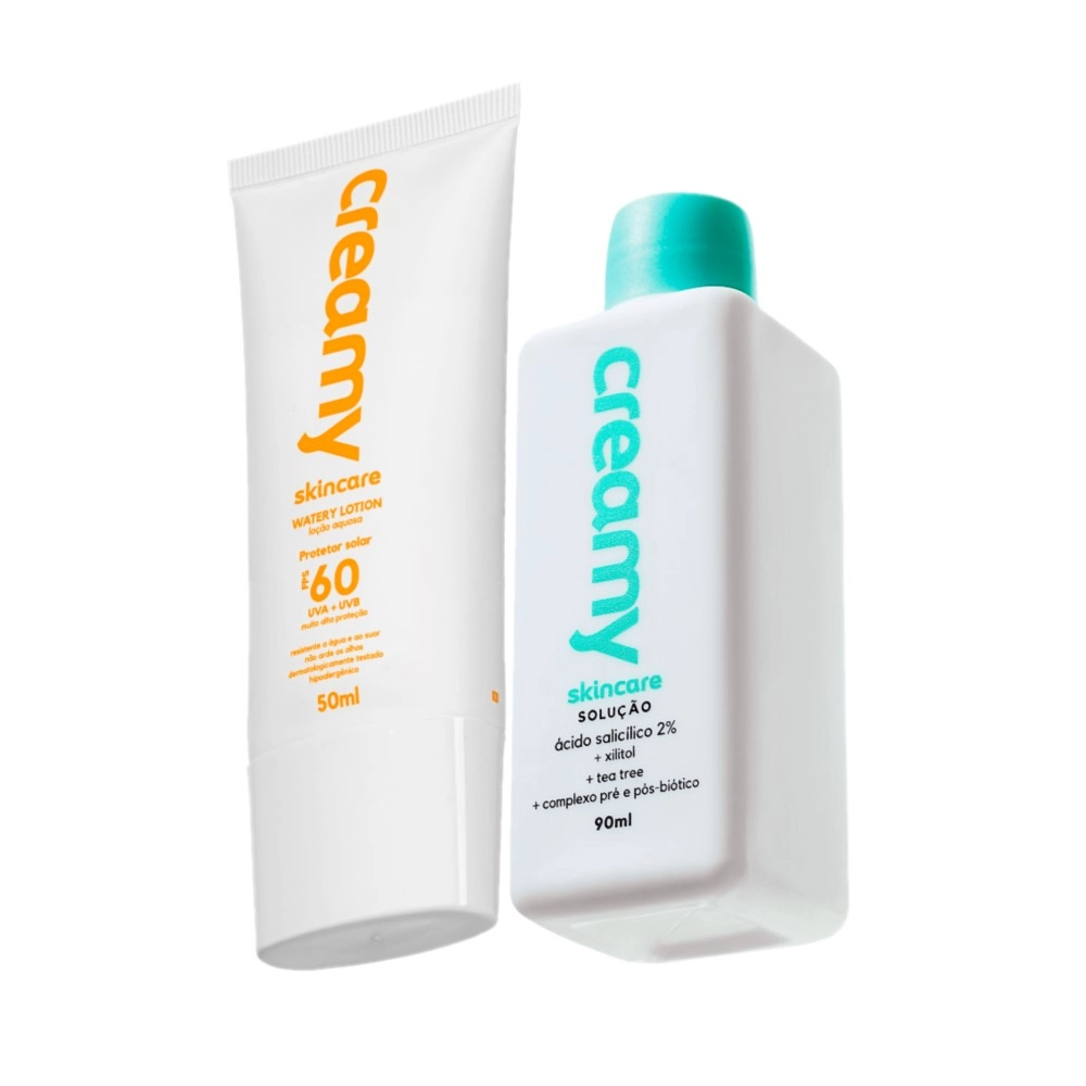Kit Creamy Skincare Protetor Solar Facial FPS 60 Antiacne (2 Produtos)