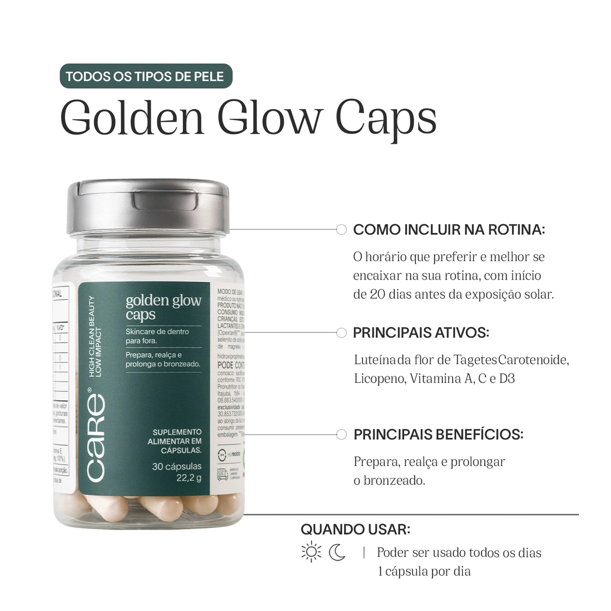 Kit_Care_Natural_Beauty_Cacau_Glow_Golden_Glow_Caps_Evas_3 Produto Kit_Care_Natural_Beauty_Cacau_Glow_Golden_Glow_Caps_Evas_3