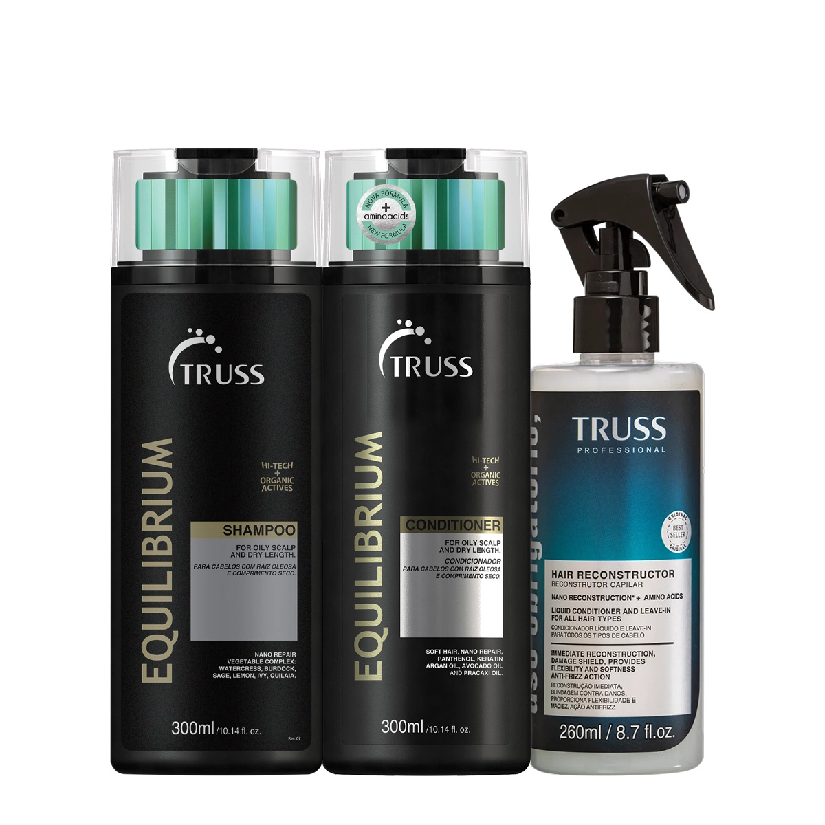 Kit Truss Equilibrium Uso Obrigatório Duo Reconstrutor Líquido (3 Produtos)