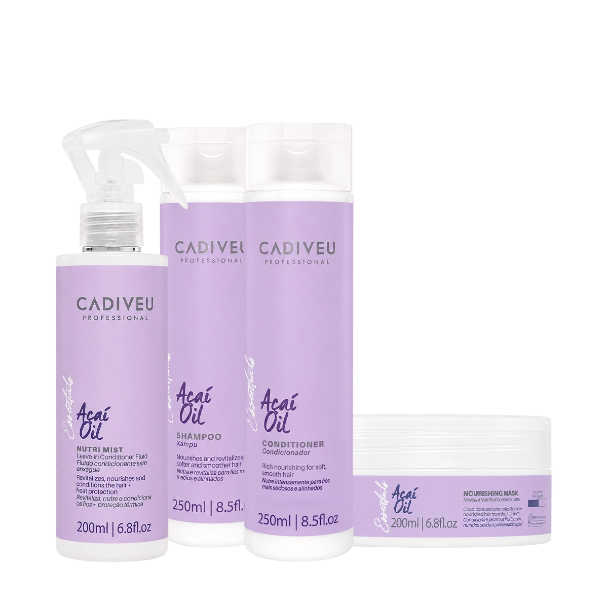 Kit Cadiveu Professional Essentials Açaí Oil - Recuperação Da Fibra (4 Produtos)