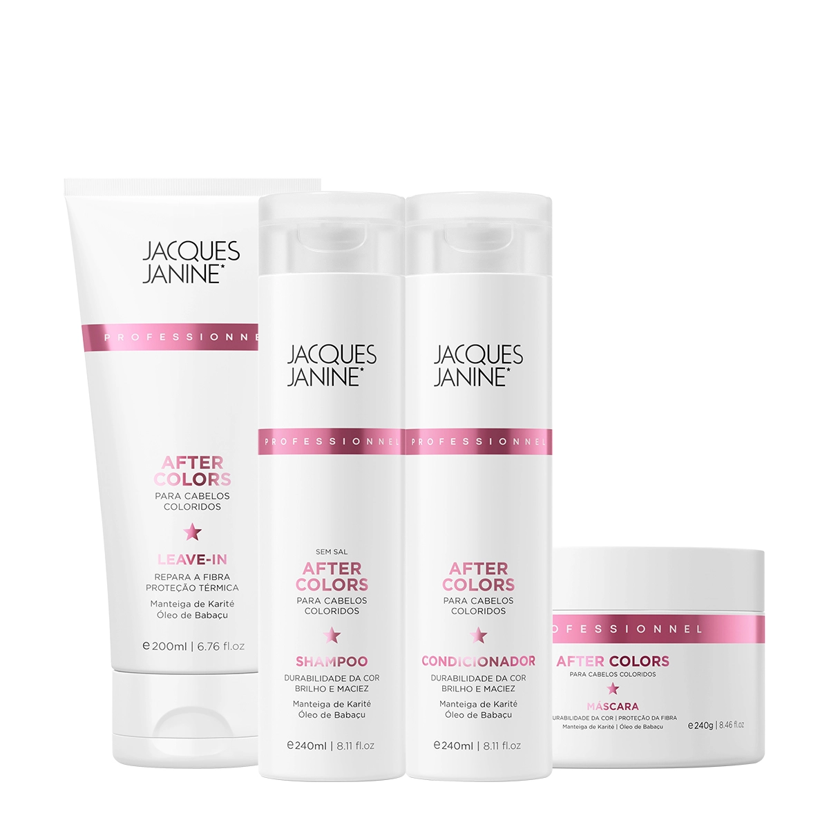 Produto Kit_Jacques_Janine_After_Colors_Shampoo_Condicionador_Mascara_e_Leave-in_Evas_1