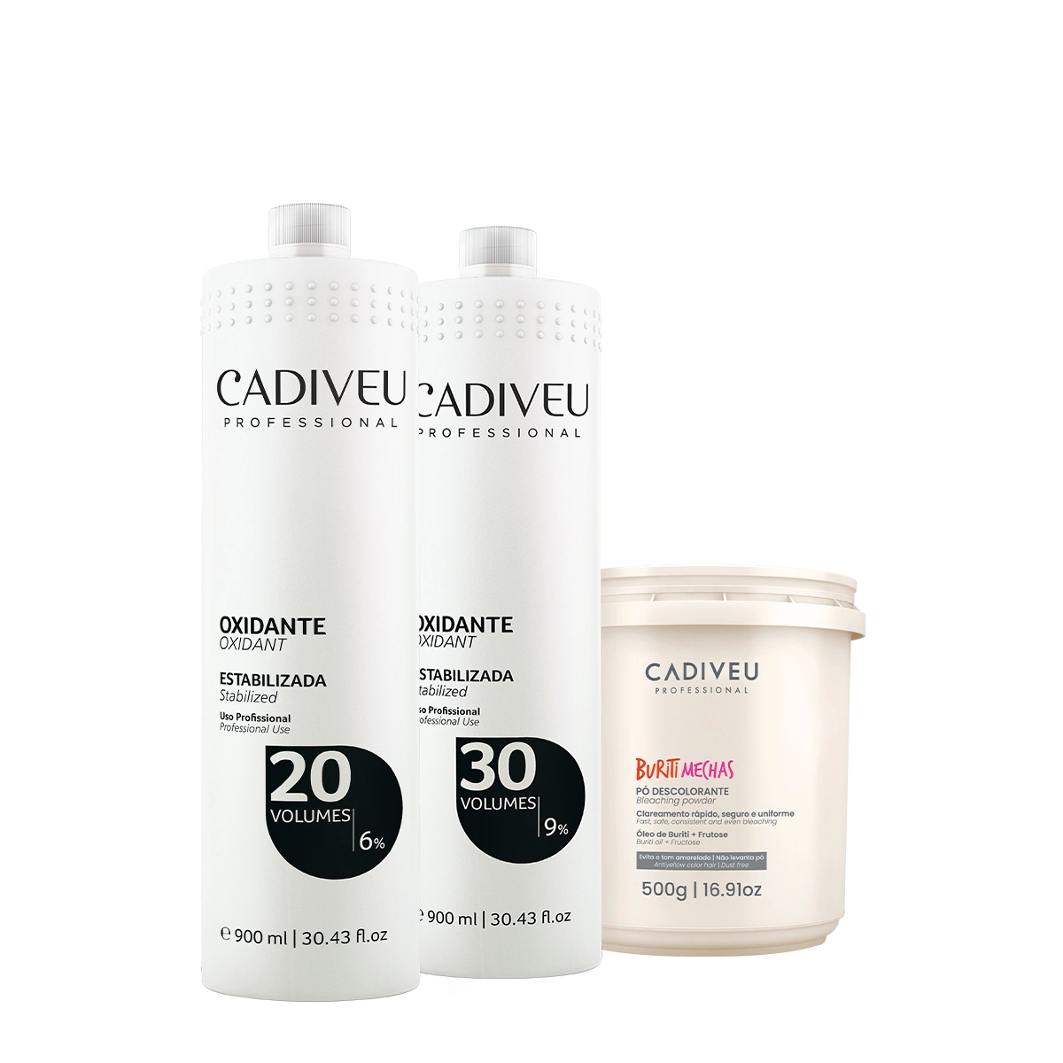 Kit Cadiveu Professional Oxidante 20V , 30v E Buriti Mechas (3 Produtos)