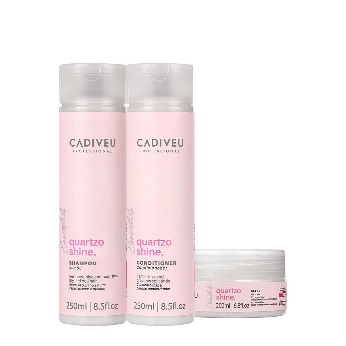 Kit Cadiveu Professional Quartzo Shine Shampoo Condicionador E Máscara (3 Produtos)