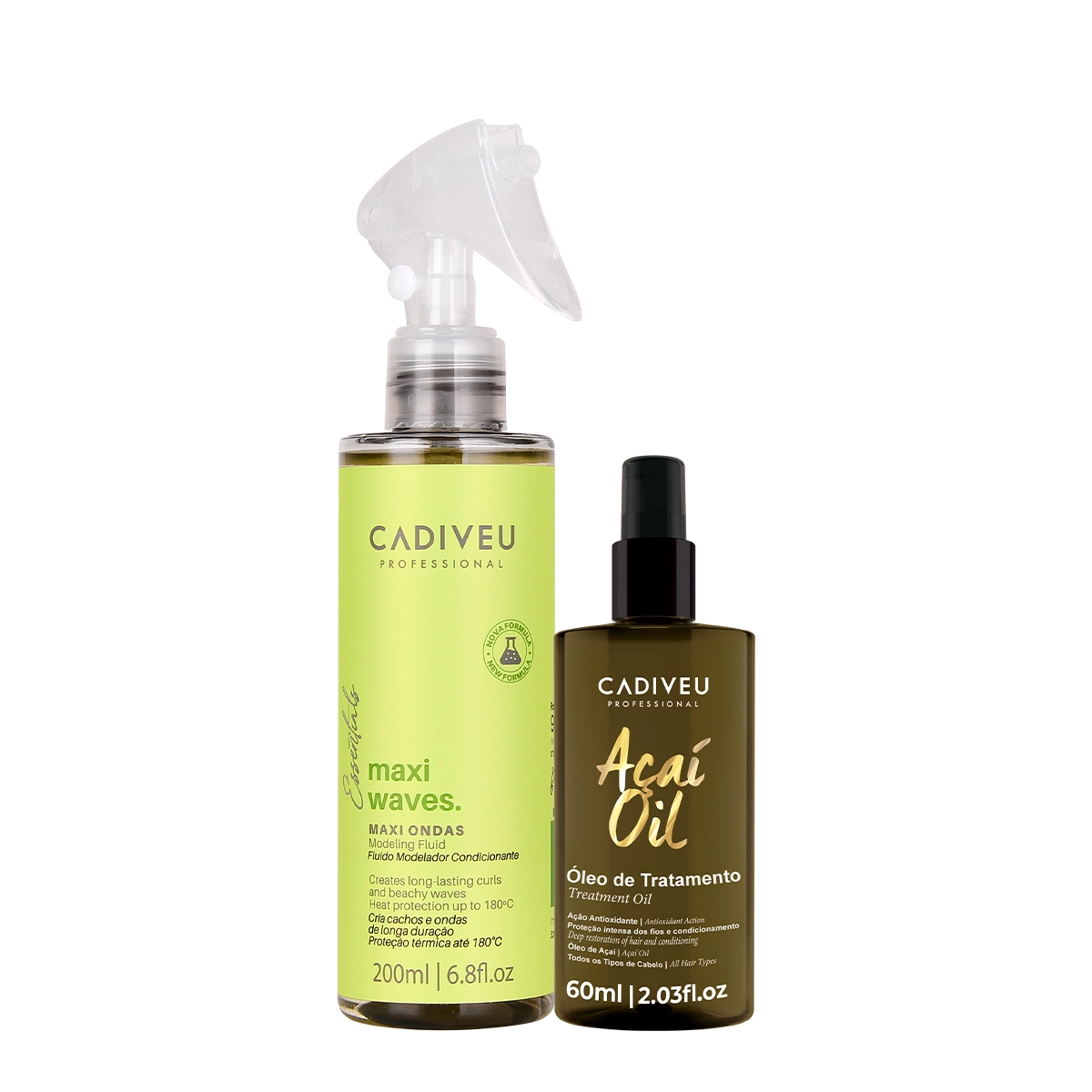 Kit Cadiveu Professional Essentials Maxi Ondas E Açaí Oil 60 (2 Produtos)