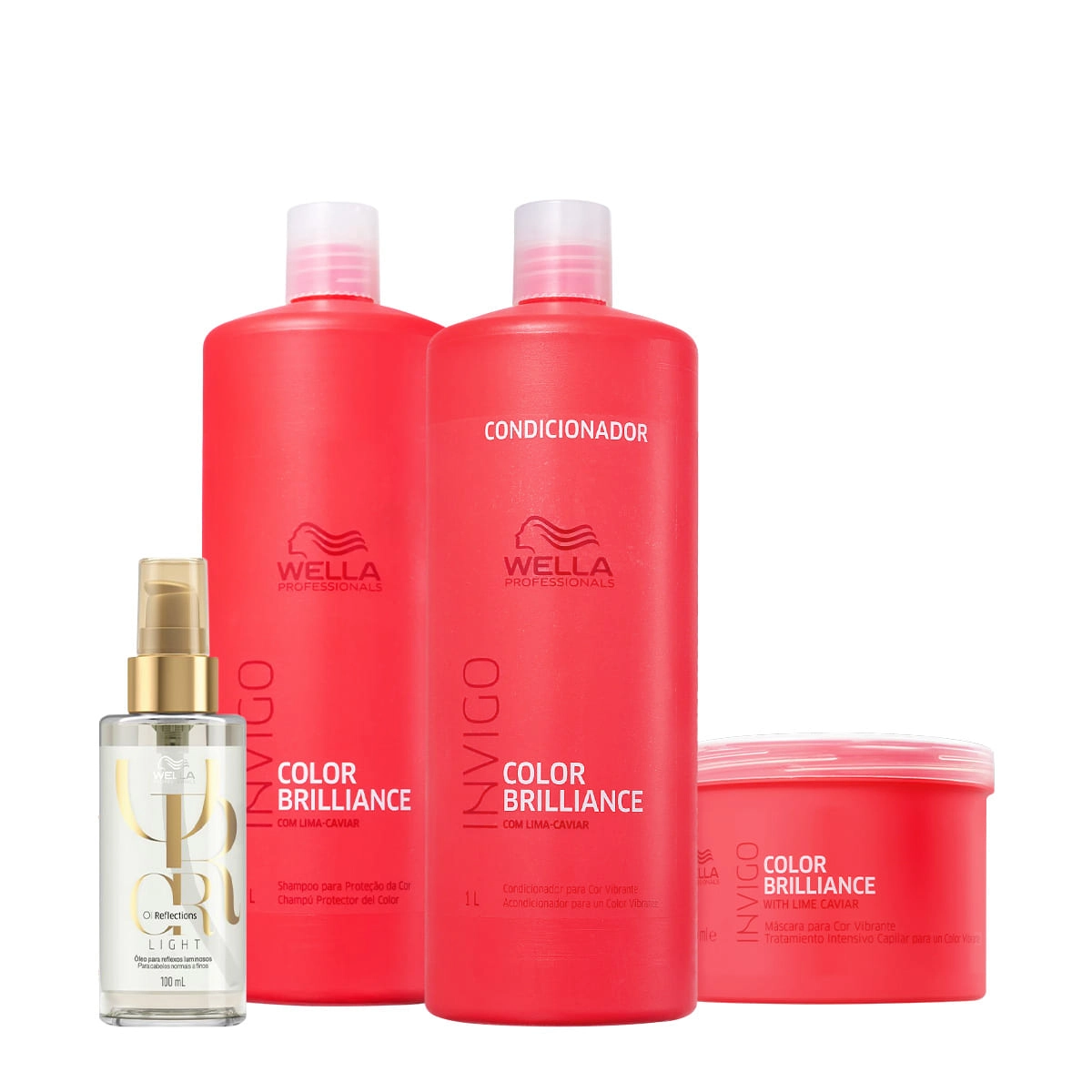 Kit Wella Professionals Invigo Brilliance Reflections Salon Total Oil (4 Produtos)