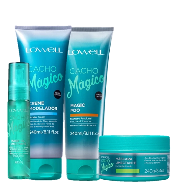 Lowell Cacho Magico Shampoo 240ml Creme Modelador 240ml Mascara 240g E Oleo 60ml