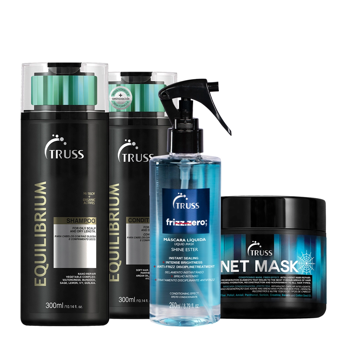 Kit Truss Equilibrium Mask Frizz Zero (4 Produtos)