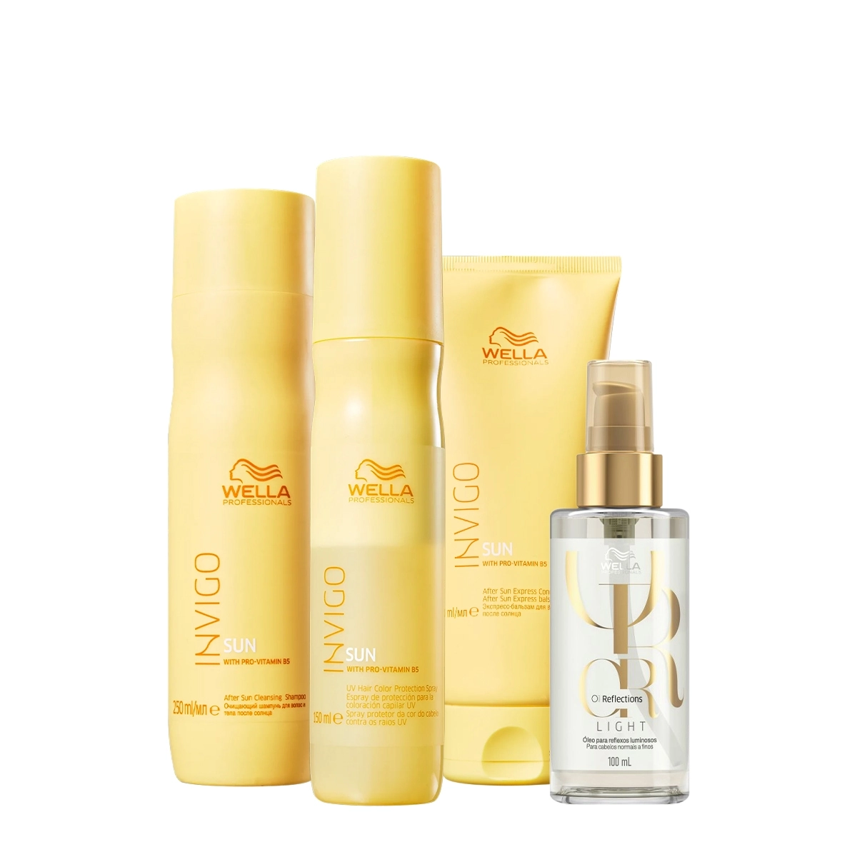 Kit Wella Professionals Invigo Sun Reflections Duo Leave-in Oil Light 100 (4 Produtos)
