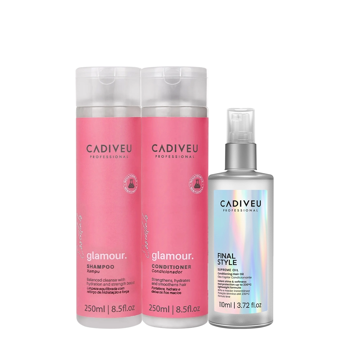 Kit Cadiveu Professional Glamour Duo E Final Style Oil G (3 Produtos)