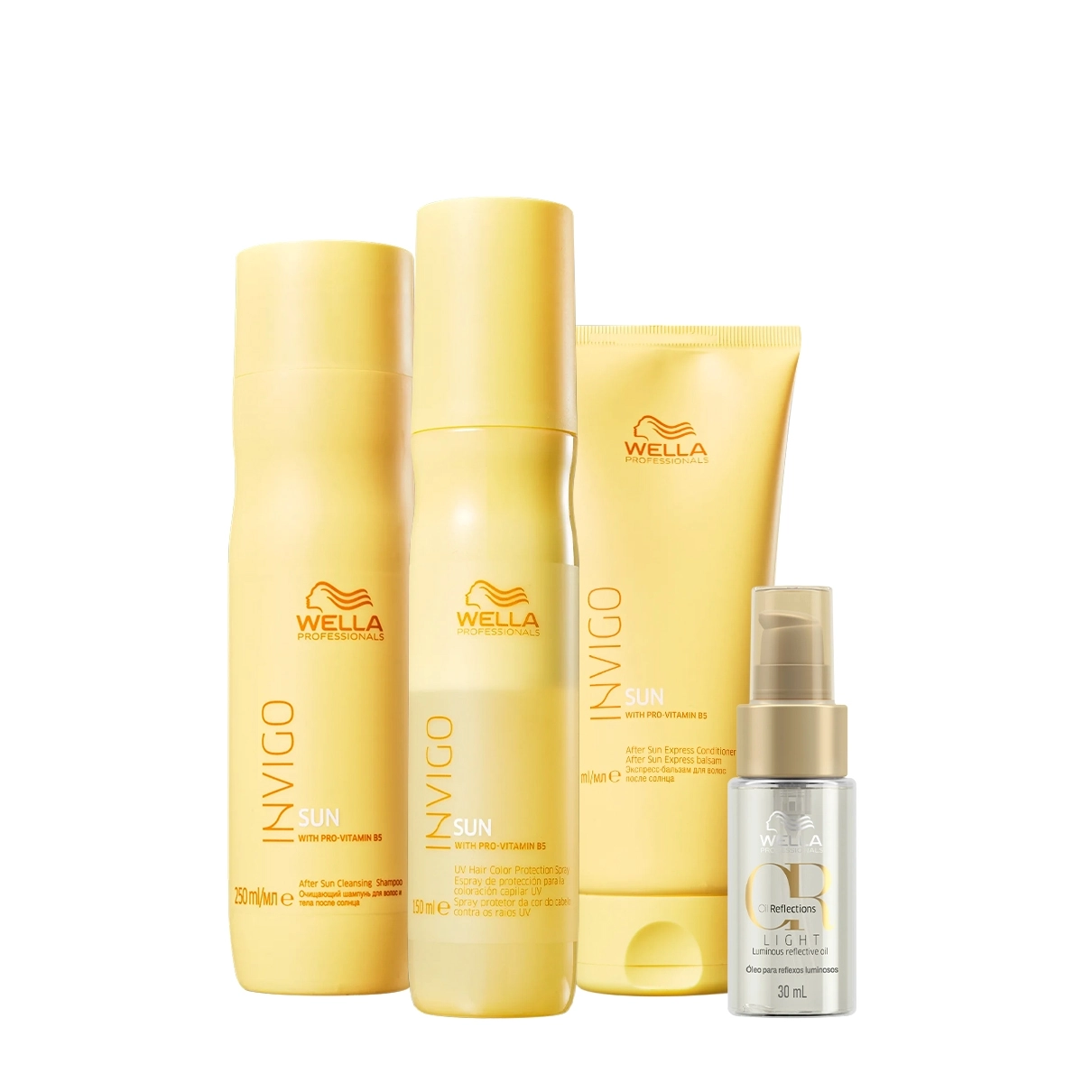 Kit Wella Professionals Invigo Sun Reflections Duo Leave-in Oil Light (4 Produtos)