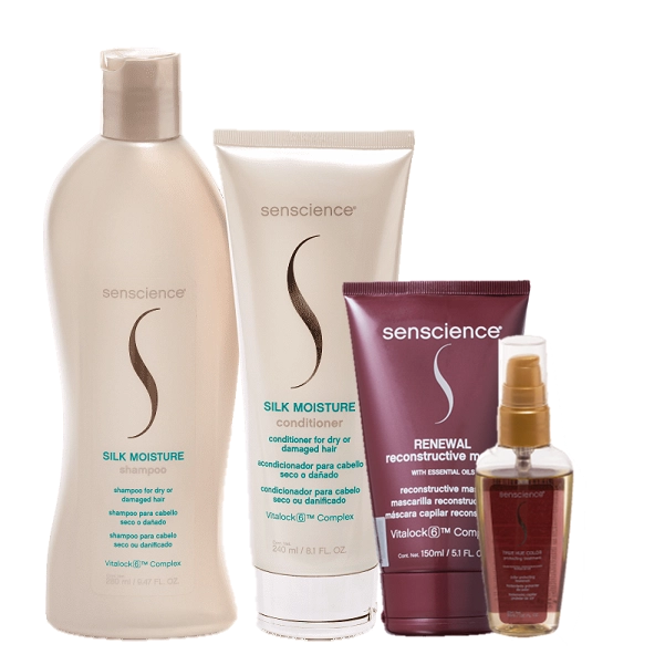 Senscience Silk Moisture Duo Home Care True Hue Color Oleo 55ml E Renewal Mask 150ml