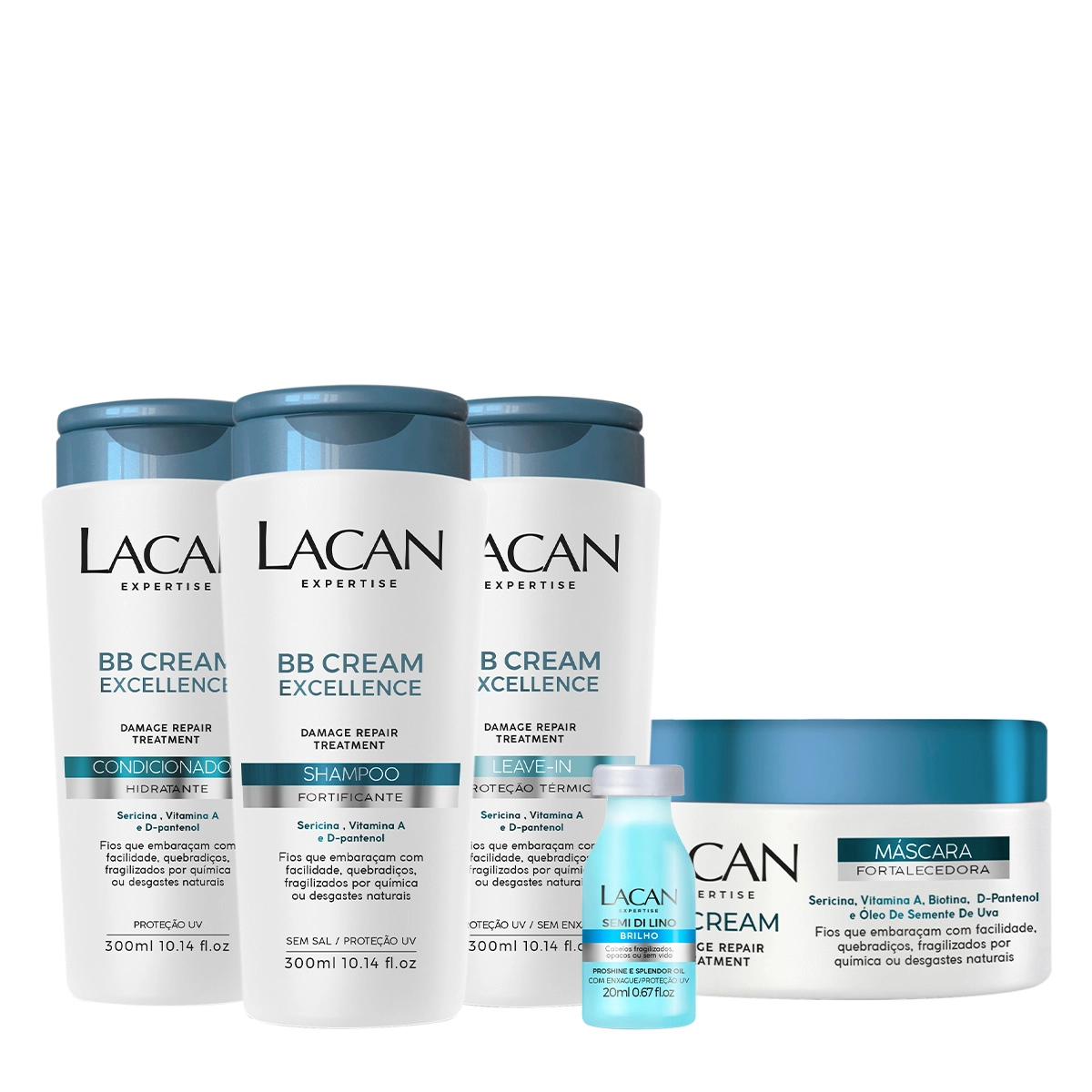 Produto Kit_Lacan_BB_Cream_Excellence_Shampoo_Condicionador_Mascara_Leave-in_e_Ampola_Evas_1