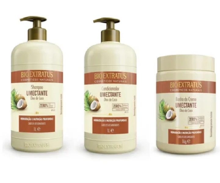 Bio Extratus Umectante Óleo De Coco (Shampoo+Condicionador+Banho De Creme 1L)