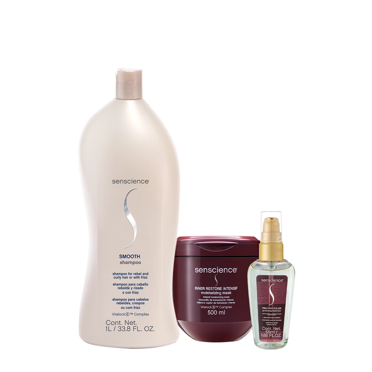 Kit Senscience Smooth Intensif True Hue Shampoo Máscara Sérum (3 Produtos)