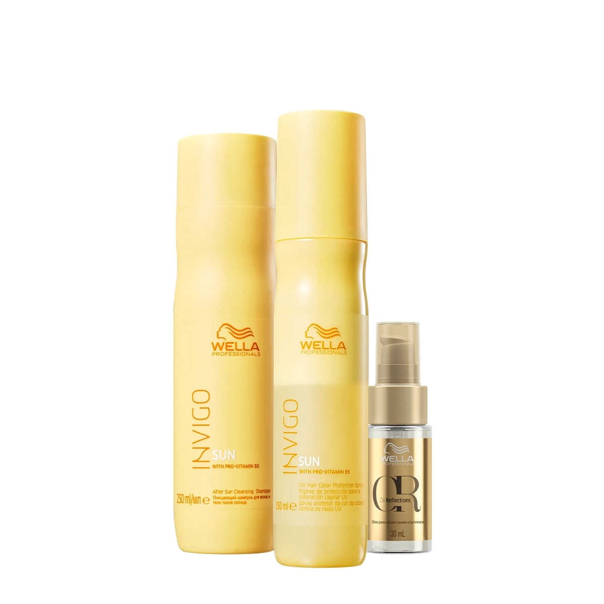 Kit Wella Professionals Invigo Sun Reflections Shampoo Leave-in Oil (3 Produtos)