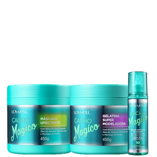 Lowell Cacho Magico Mascara 450g Gelatina 450g E Fluido 200ml