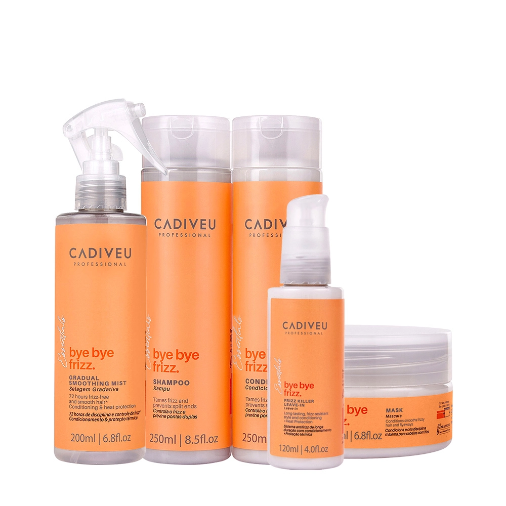Kit Cadiveu Professional Bye Bye Frizz Shampoo Condicionador Selagem Gradativa Leave-in E Máscara (5 Produtos)