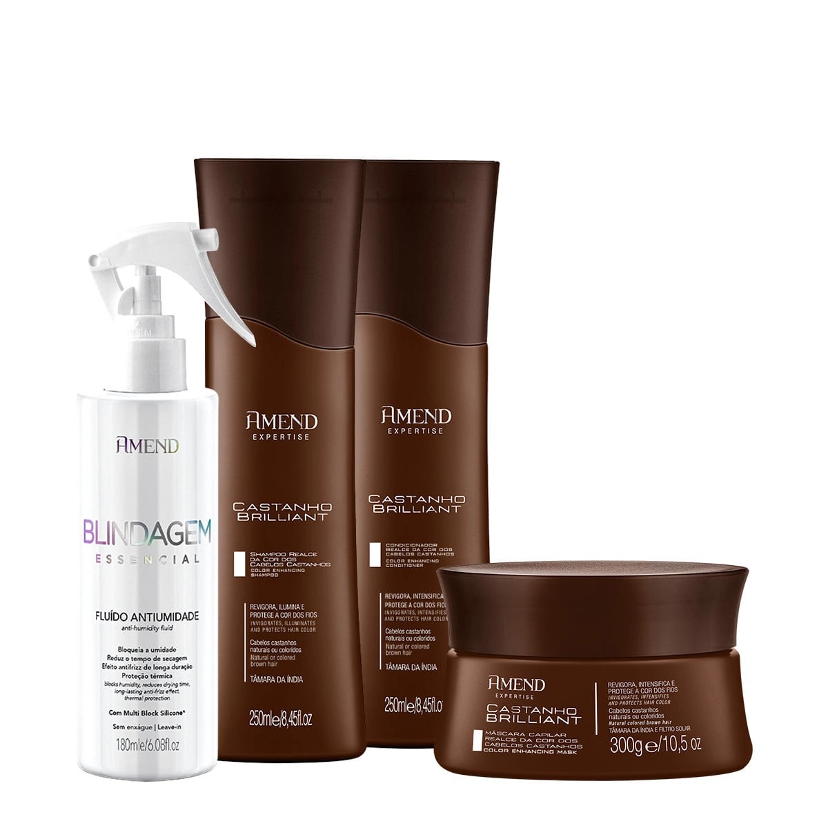 Kit_Amend_Realce_da_Cor_Castanho_Brilliant_Shampoo_Condicionador_Mascara_e_Fluido_Antiumidade_Evas_1 Produto Kit_Amend_Realce_da_Cor_Castanho_Brilliant_Shampoo_Condicionador_Mascara_e_Fluido_Antiumidade_Evas_1