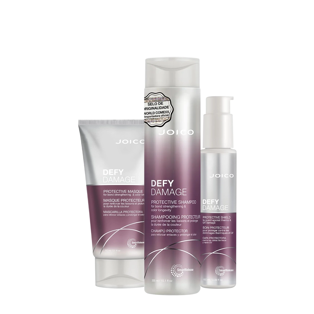 Kit Joico Defy Damage Protective Shampoo Máscara Shield (3 Produtos)