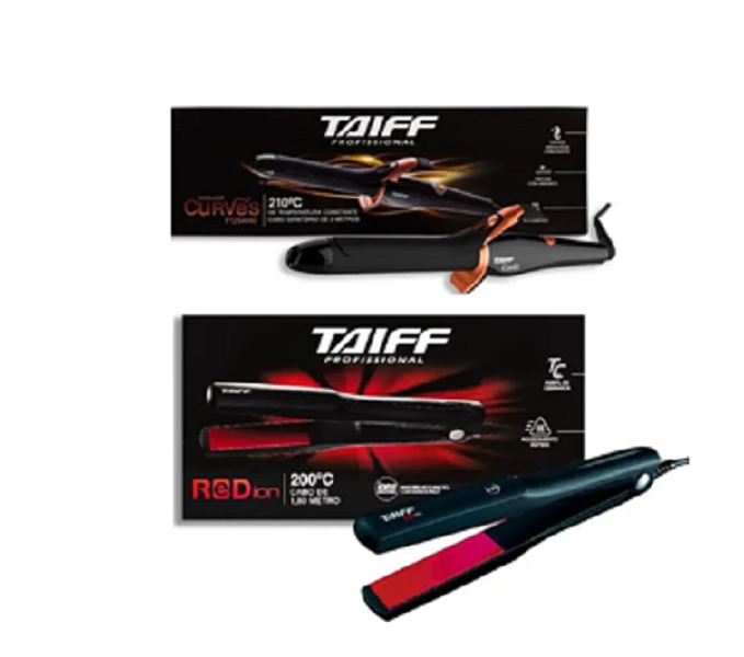 Taiff Chapinha Elegance Red Ion + Modelador De Cachos Curves 1" 25mm