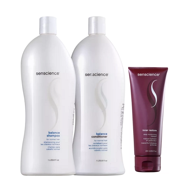Senscience Balance - Shampoo+Condicionador 1L+Mascara Inner Restore Deep Moisturizing 200ml