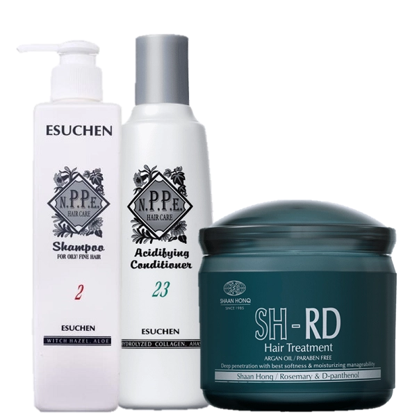 Produto Kit_N-P-P-E_Herbal_N2_Oily_Fine_Hair_Shampoo_N23_Condicionador_Mascara_400ml_Evas_1