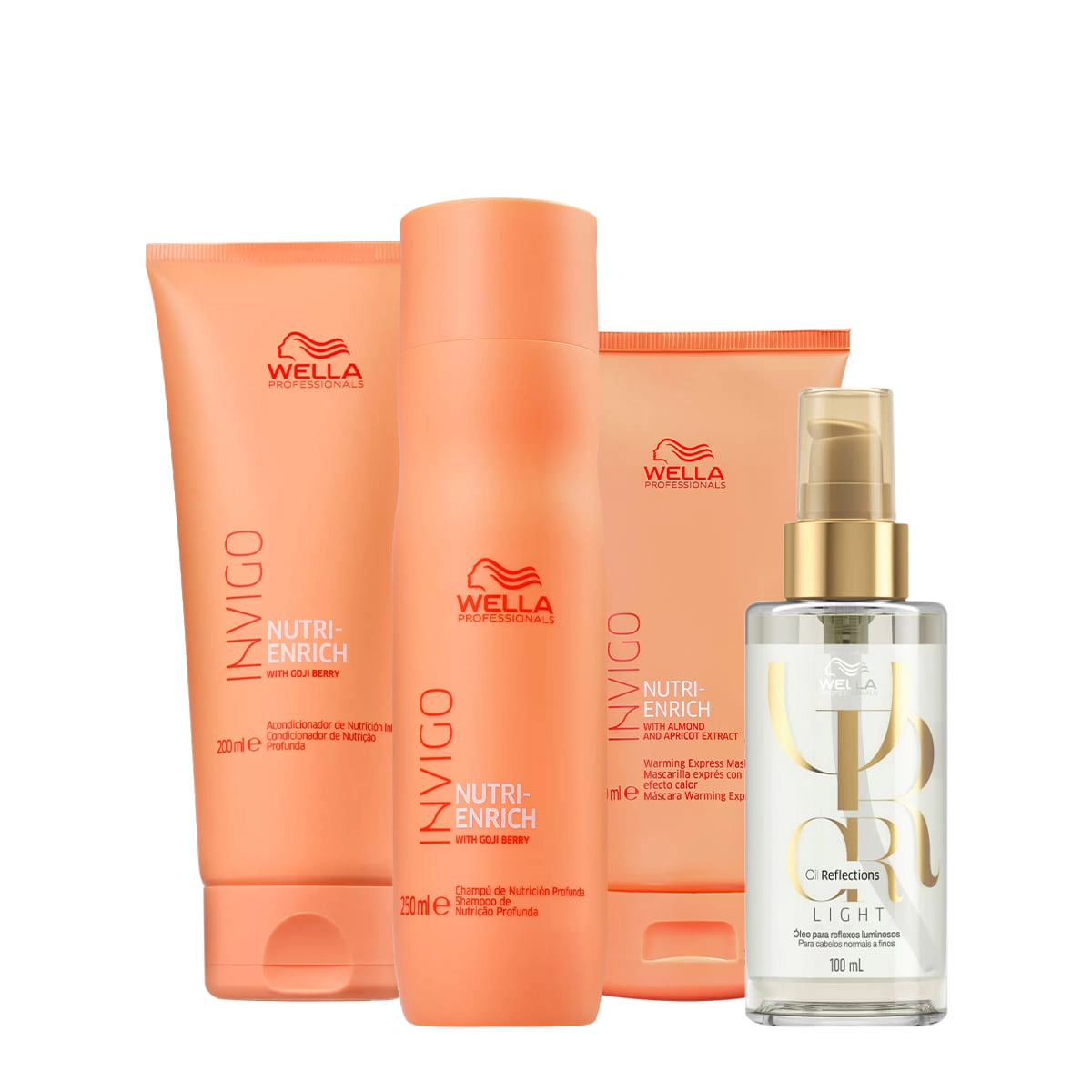 Kit Wella Professionals Invigo Nutri-Enrich Warming Reflections Home Care Oil Light (4 Produtos)