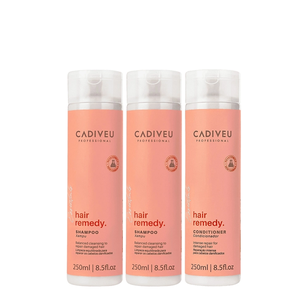 Kit Cadiveu Professional Hair Remedy Shampoo Extra E Condicionador (3 Produtos)