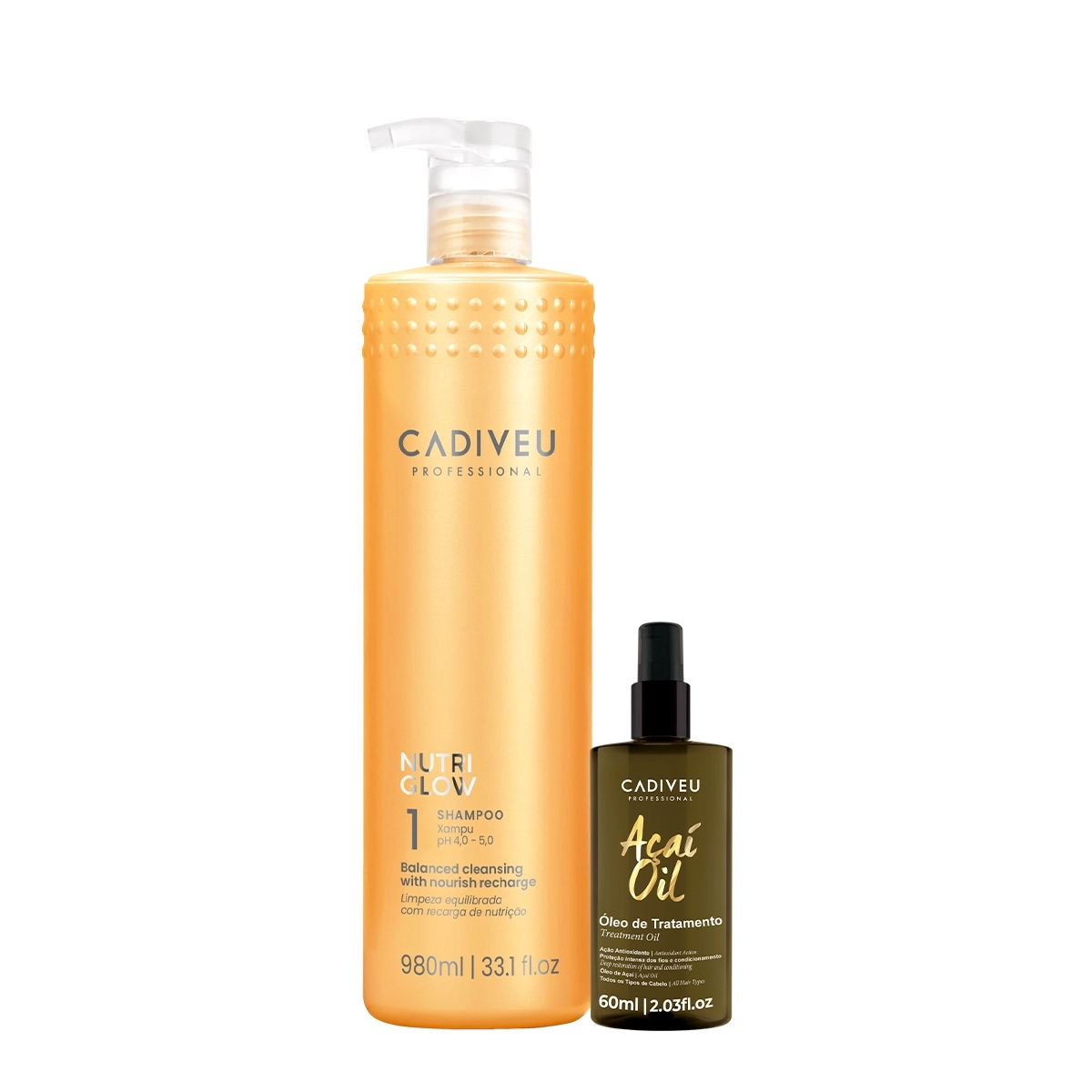 Kit Cadiveu Professional Nutri Glow Shampoo G E Açaí Oil 60 (2 Produtos)